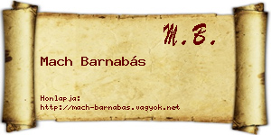 Mach Barnabás névjegykártya